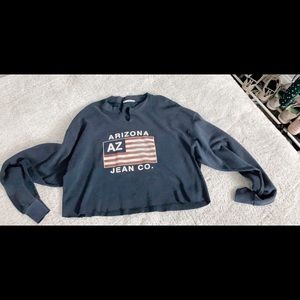 Navy blue arizona cropped sweatshirt